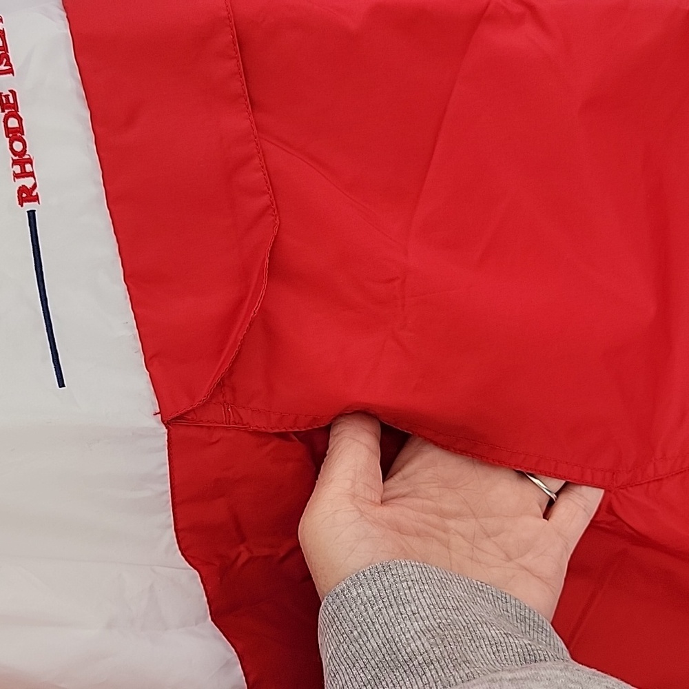 Bailey T's Red Newport Windbreaker Bungee Waist Side Zip Kangroo Pocket - Picture 2 of 12